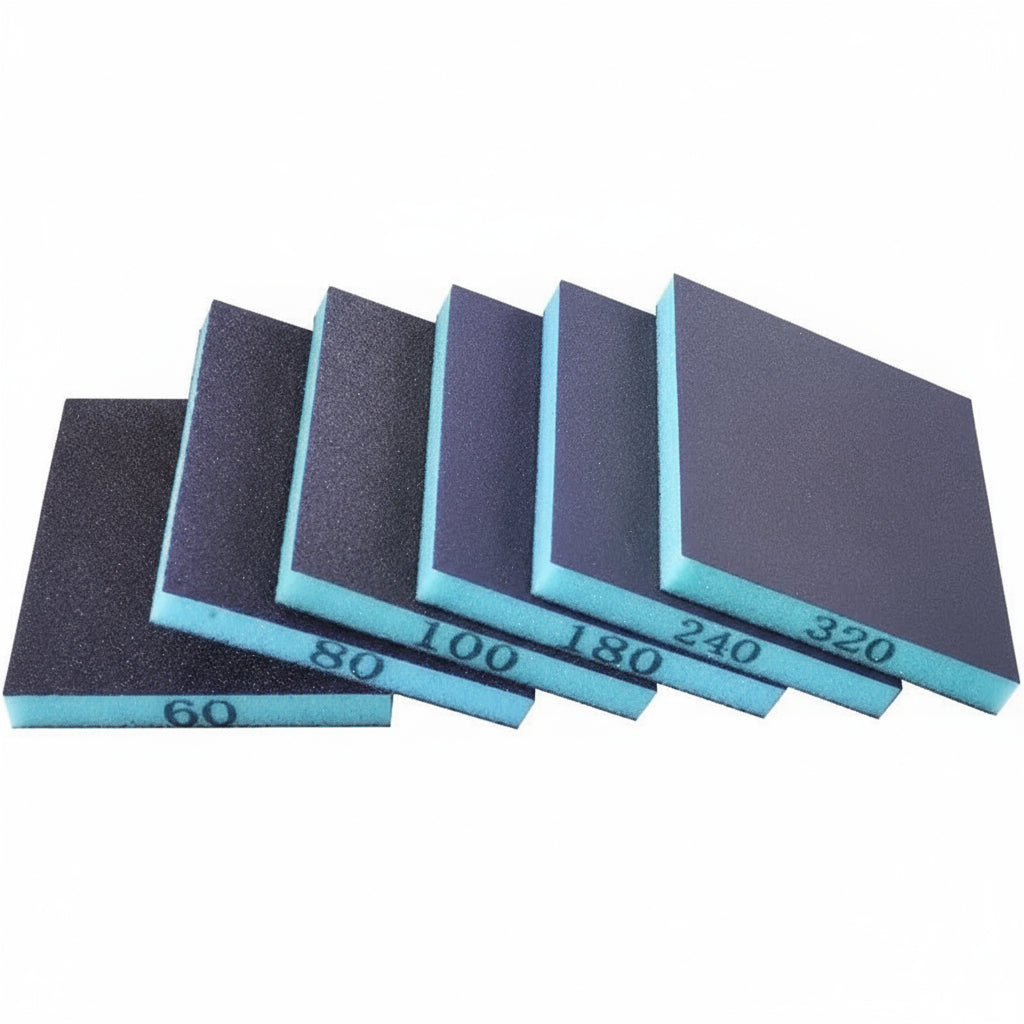 6個セットサンディングスポンジ 60-320グリット 洗えて再利用可能 ウェット/ドライサンディングブロック 金属/木材研磨用 研磨ツール 120*96*13mm
