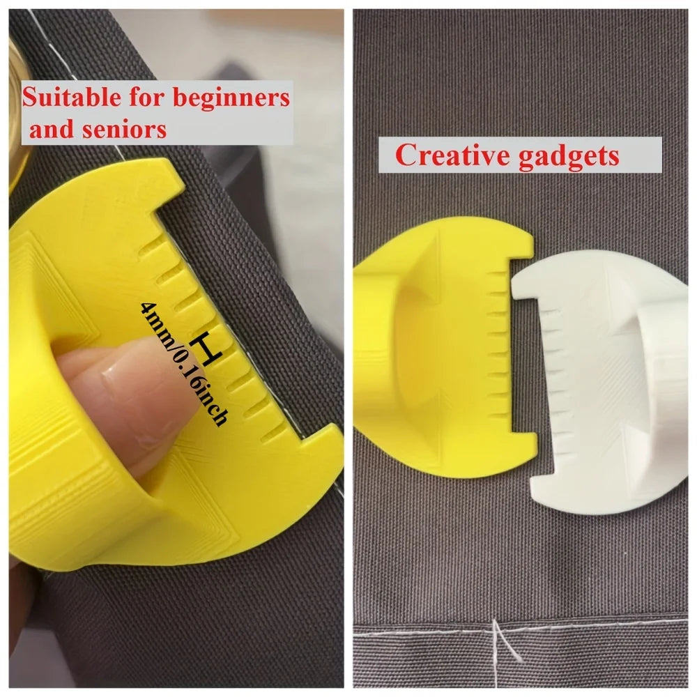 初心者や高齢者向けの握りやすい3Dプリント裁縫ツール - 4mm間隔のプラスチック製手縫い補助具で、縫い目の飛びを防止