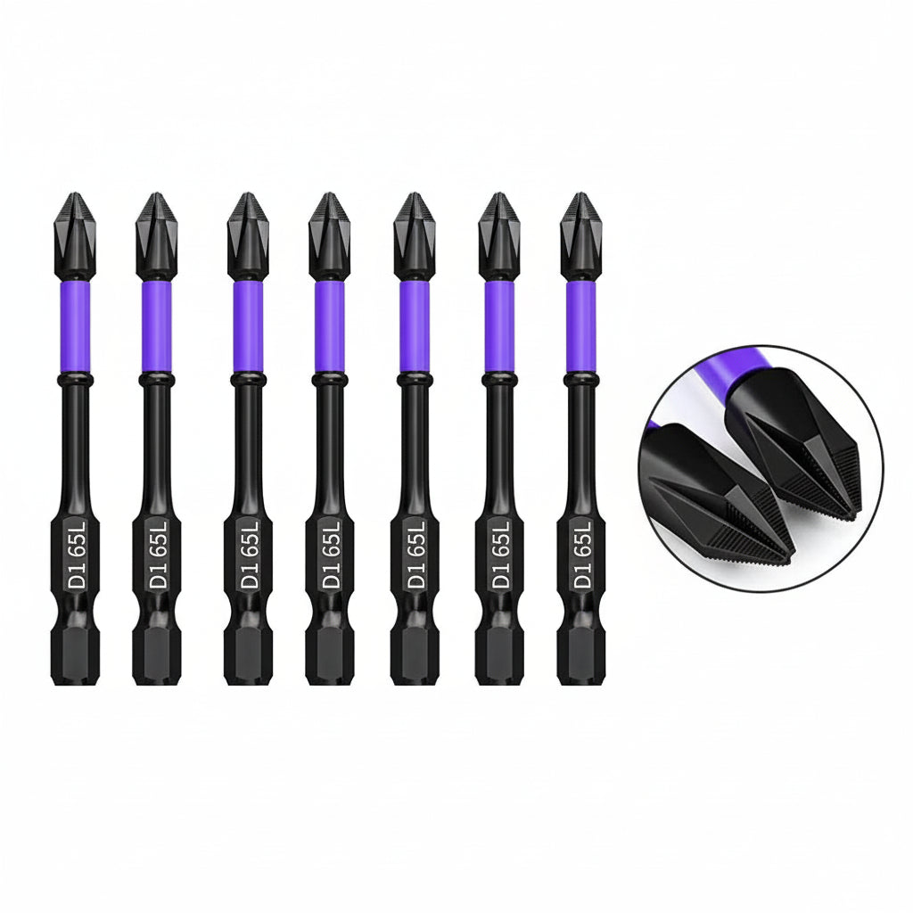 6PCアップグレード高硬度・強力磁気ビット25/65/70/90/150mm滑り止めクロス高硬度電動ハンドドリルネジセット