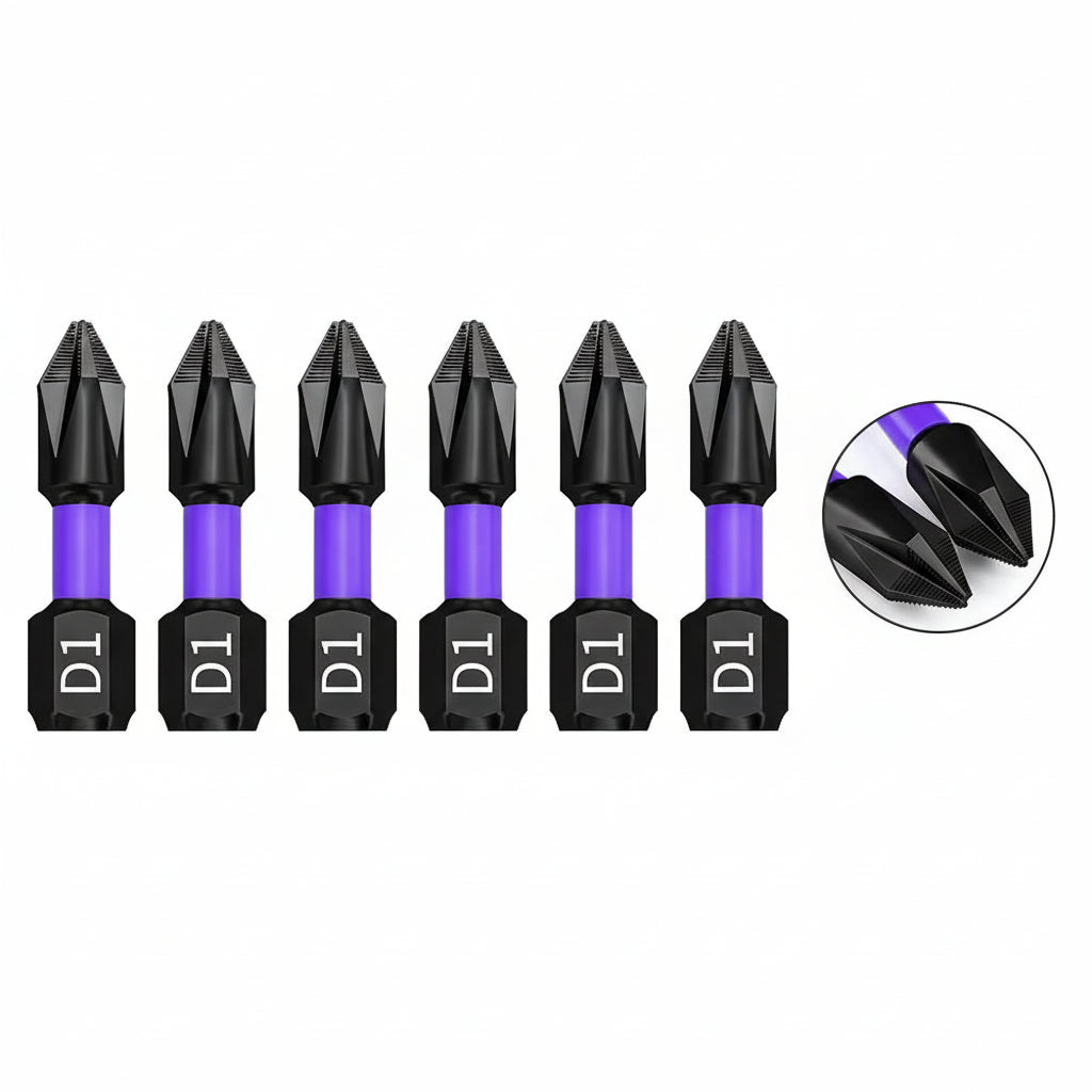 6PCアップグレード高硬度・強力磁気ビット25/65/70/90/150mm滑り止めクロス高硬度電動ハンドドリルネジセット