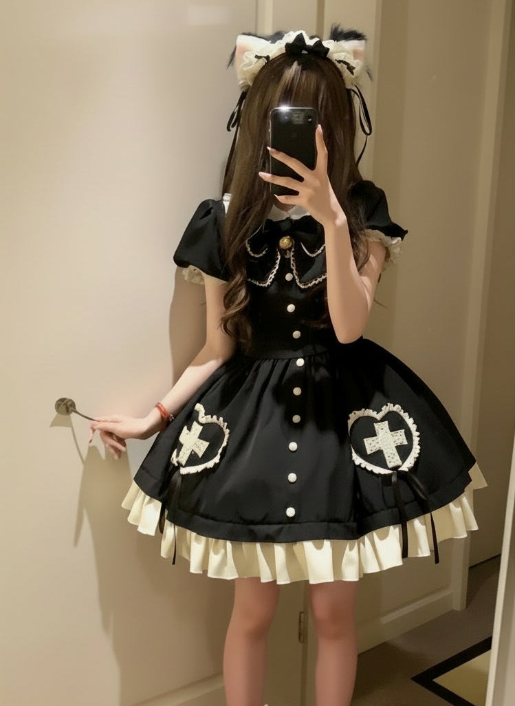 キャラクターサブカルチャーJKドクターメイドスーツ軽量ロリータプリンスSle Blaホワイトふわふわスカートレディース服