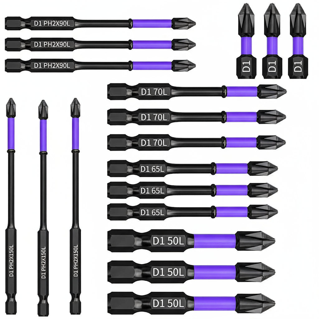 6PCアップグレード高硬度・強力磁気ビット25/65/70/90/150mm滑り止めクロス高硬度電動ハンドドリルネジセット