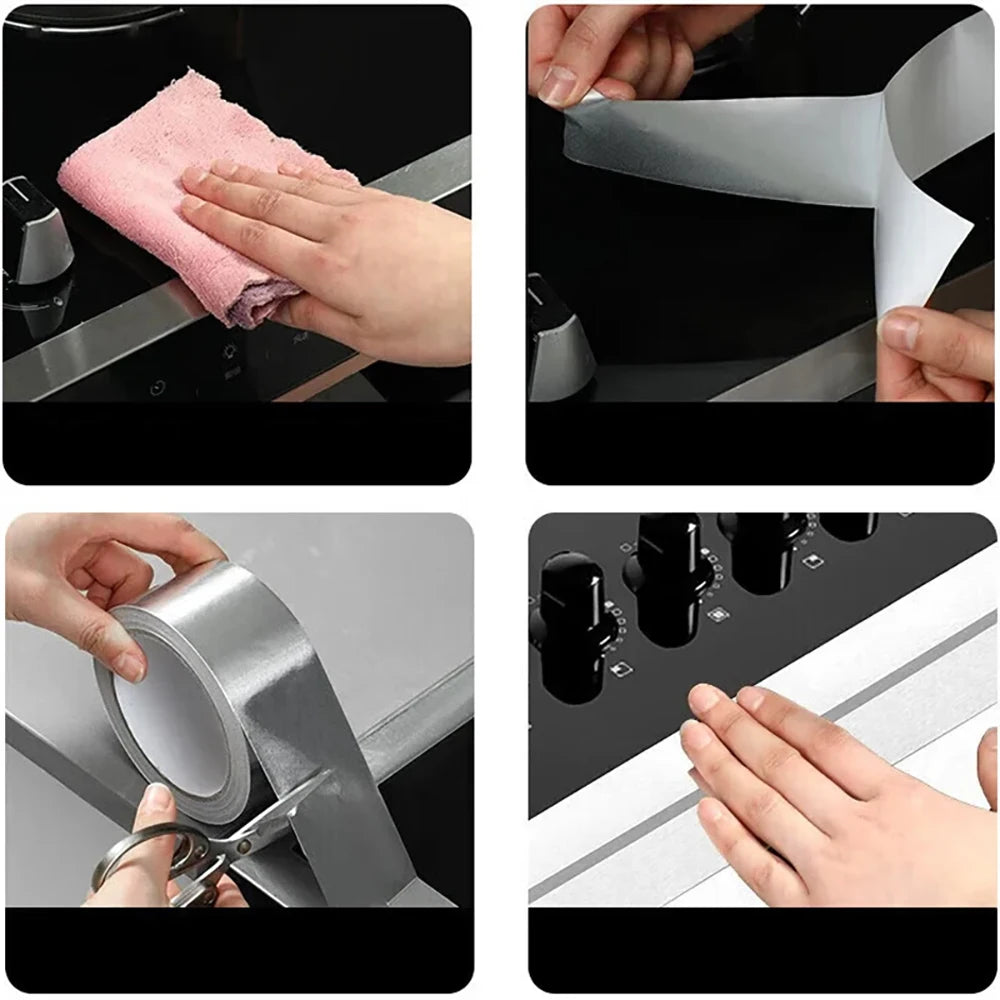 アルミホイル高温テープ 調理台用 粘着式 油汚れ防止 防カビ 防湿 カウンタートップ用 キッチン